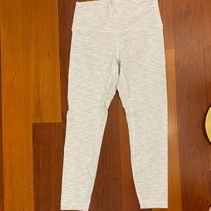 Lululemon Athletica Wunder Under Heathered Gray/White 25” High Rise Leggings